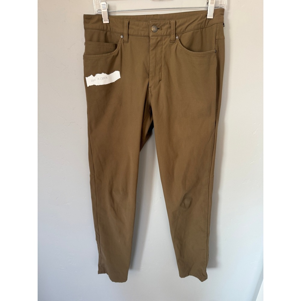 Lululemon ABC Pant Slim 28 Khaki Tan Men Technical Trousers LM5704S Flawed